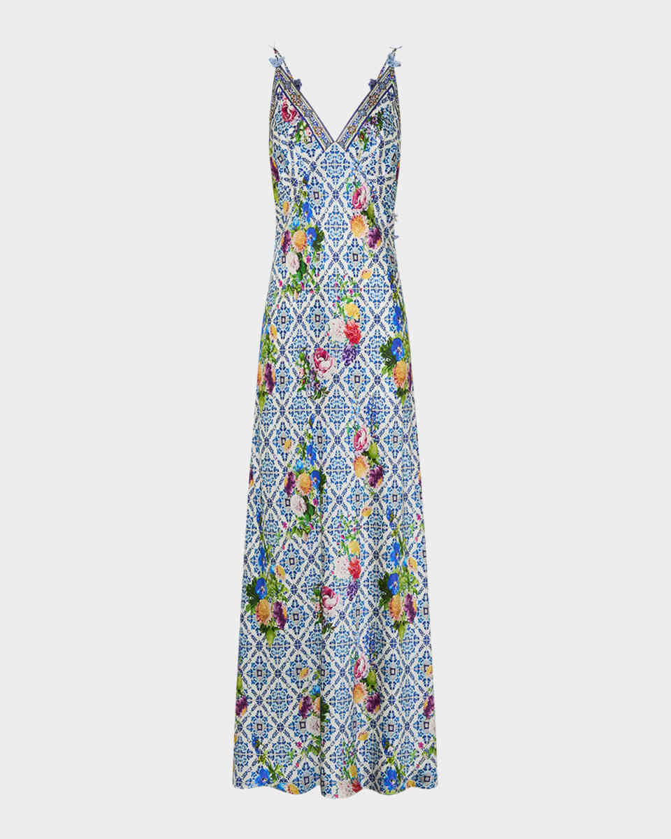 Wall to Wall Wonders V-Neck Maxi Bias Slip Dress